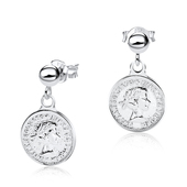 Lady Coin Silver Stud Earring STS-3527